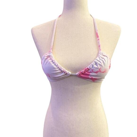 Women's Pink Triangle Bikini Top Size S - Picture 1 of 5